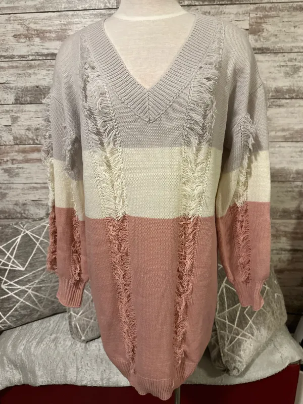 Boutique V-Neck Sweater Dress - Image 4