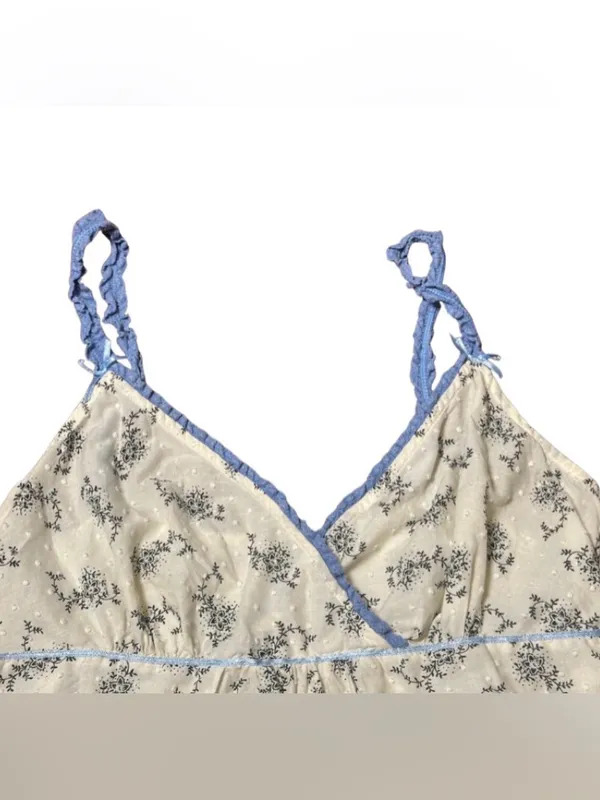 Vintage E By Eloise Anthropologie Swiss Dot Pajama Set Small Toile Floral - Image 5