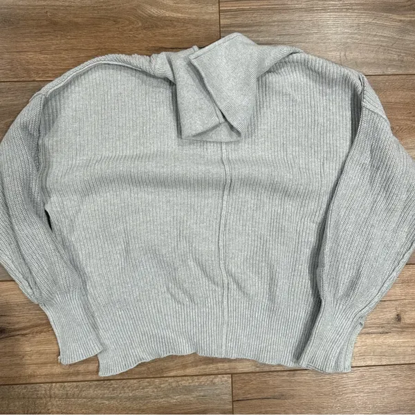 AERIE Gray Oversized Quarter-zip Mid-weight Sweater | Women’s Size XS - Image 3