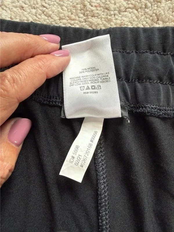 Express Womens Black Sandwashed Ruched Hem Joggers Large Modal Lounge Pants - Image 4