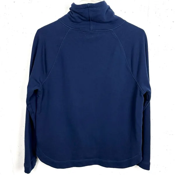 Vineyard Vines Drawstring Cowlneck Pullover Thumbholes 100% Cotton Blue Small - Image 2