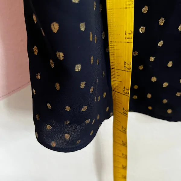 Zara Navy Gold Polka Dot Ruffle Tank Top Y2K Coquette‎ Glam Academia XS - Image 6