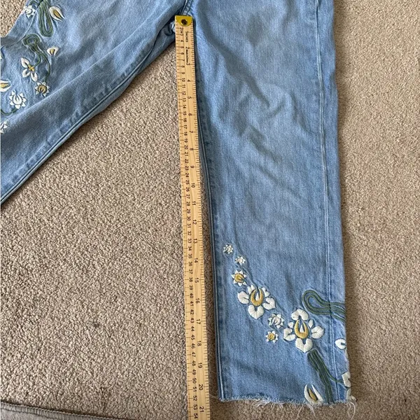 Madewell The Perfect Vintage Summer Jeans Embroidered Edition Size 24 Floral - Image 10