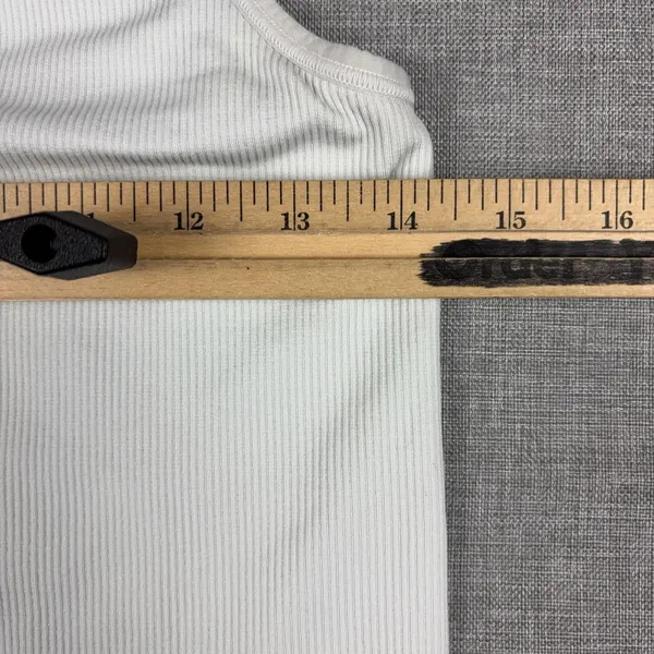 Athleta Tank Top Womens Medium White V Neck Ribbed Lightweight Stretch Athletic - Image 5