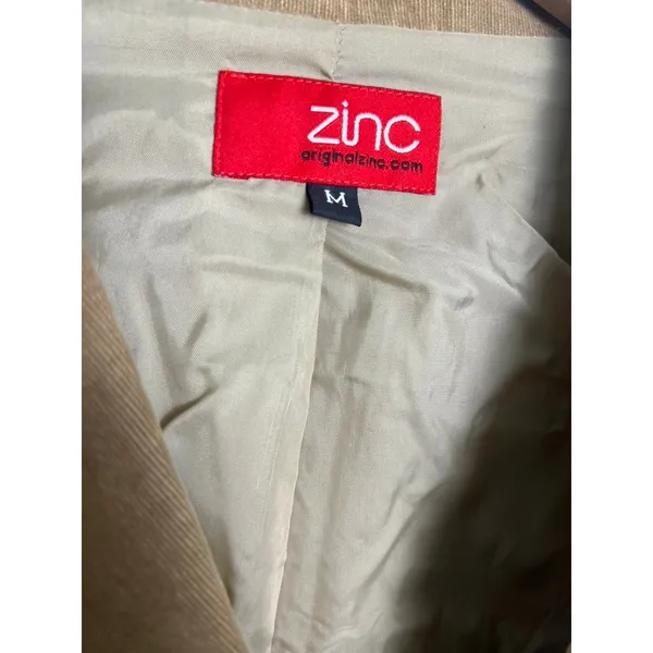 VTG Zinc Med Corduroy Blazer Tan Brown Crop Jacket Y2K Twee 90s Academia Gilmore - Image 2