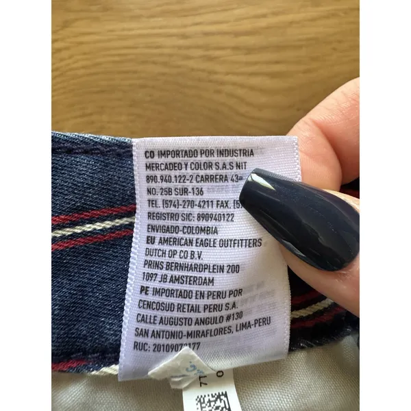 American Eagle Women Size‎ 6 Mid Rise Pinstripe Mini Jean Skirt Super Stretch - Image 12