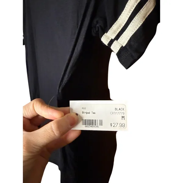 Mod Boutique black and white striped tshirt nwt - Image 3