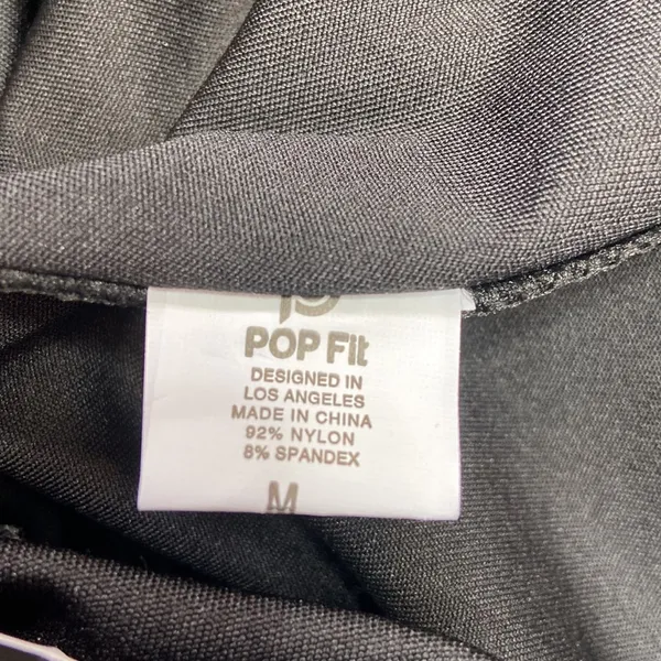 POP Fit Women’s Black High Waisted Mesh Leggings Size Medium NWT - Image 12