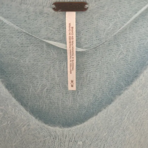 Free People Blue V-Neck Sweater Relaxed Fit - Image 2