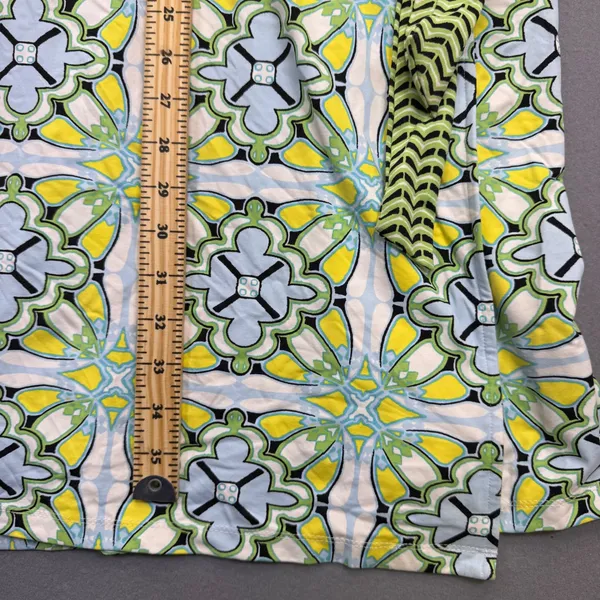 J.McLaughlin Womens Blue Green‎ Geometric Tile Print Wrap Dress Size M Catalina - Image 4