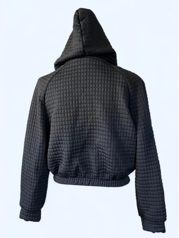 American Vintage Vintage Y2K Quilted Bubble Cropped Hoodie size small 🖤 - Image 4
