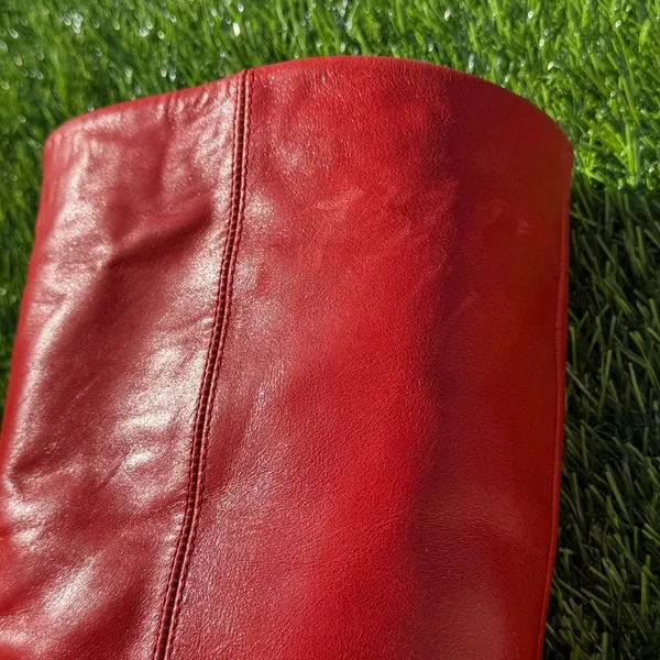 Free People Grayson Red Knee High Boots Leather EU 37 Block Heel - Image 10