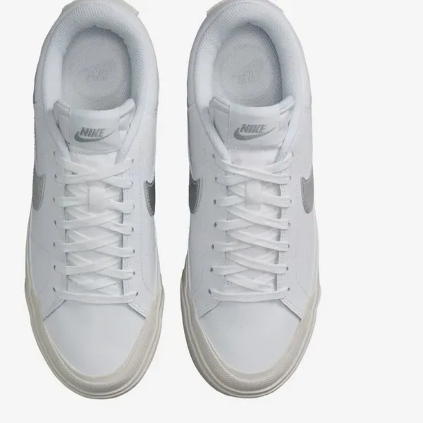 Nike Court Legacy Lift White Silver Sneakers Women 11 Men 9.5 NIB HQ2307-100 - Image 8