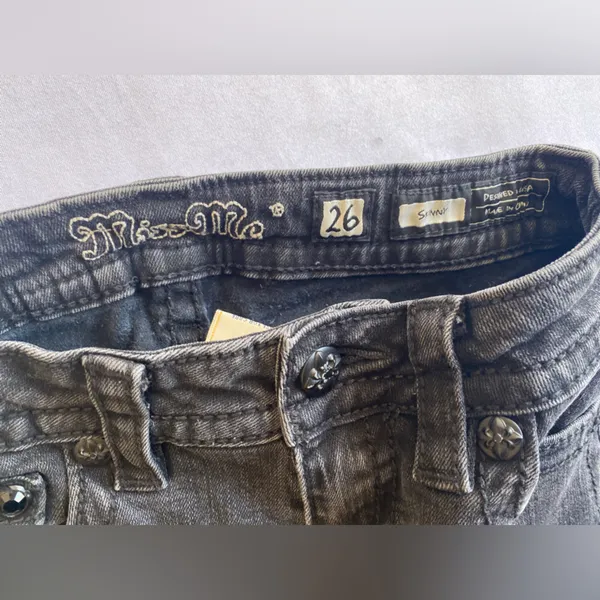 Miss Me Skinny Jeans Style no: MY736253 Color: BLK 01‎ Inseam 30 - Image 8