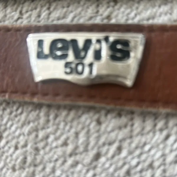 Vintage 501 Levi's Brown Leather Belt with metal Accents - Image 12