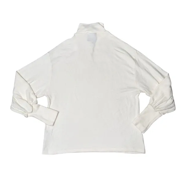 Reformation Turtleneck Women S White Excellent Balloon‎ Sleeve Tencel Top - Image 4
