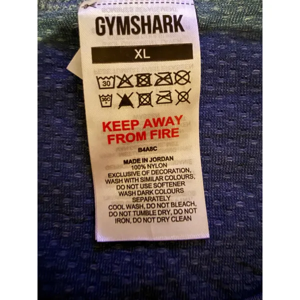 Gymshark Vital Seamless 2.0 Top Women XL Blue‎ Marl Long Sleeve Thumbholes - Image 4