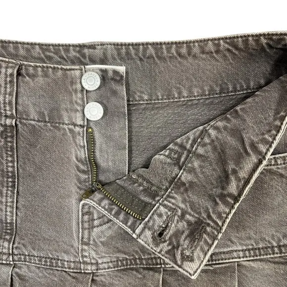 PacSun Brown Low-Rise Denim Micro Mini Skirt Sz 27" Pleated Y2K Grunge Cyber - Image 4