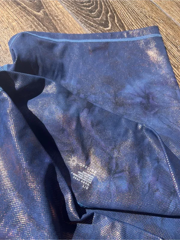Offline by Aerie Goals High Rise Shorty Shorts Large Blue Metallic Shimmer 4” - Image 5