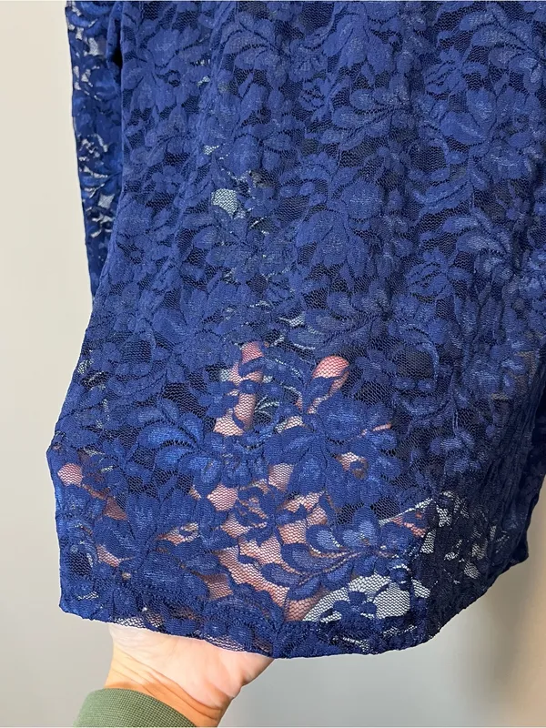 Anthropologie Women’s‎ Blue Lace Long Sleeve Layering Top XS Festival - Image 6