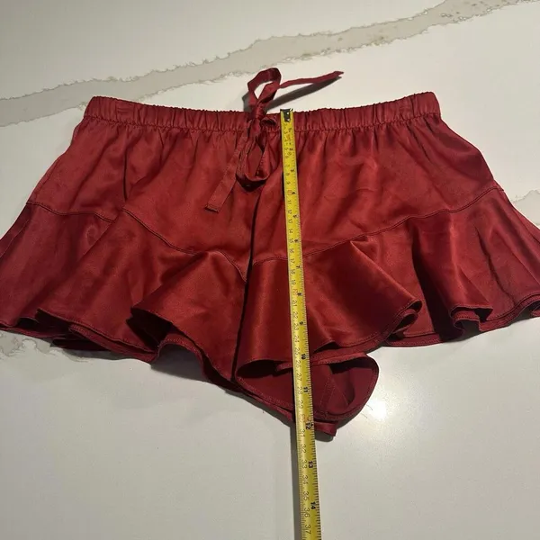 Victoria's Secret Red Pull On PJ Pajama Lounge Shorts Satin Sz Small S - Image 8