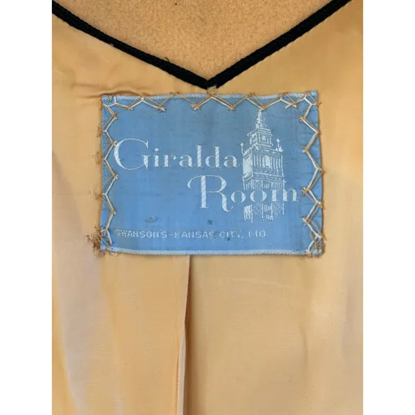 VTG 60s Yellow Wool Maxi Trench Coat Giralda Room 8/10 Quiet Luxury Clean Girl - Image 5