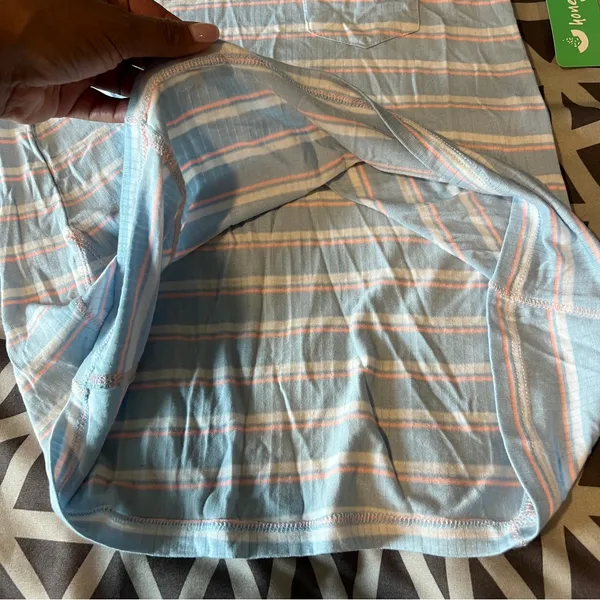 Honeydew‎ Intimates Super Soft Ribbed Light Blue Striped Scoop Neck Tank Top S - Image 10