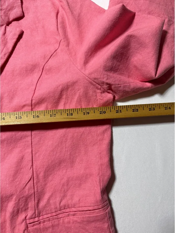 Skies Are Blue XL Pink Linen Rayon Spandex Blazer - Image 5