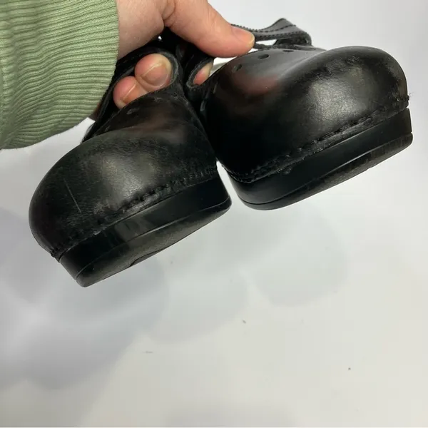 Dansko black‎ leather mules clogs size 37 - Image 4