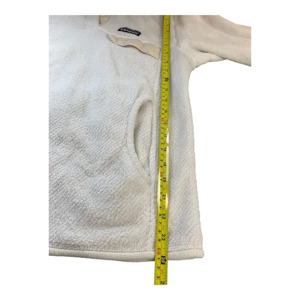 Patagonia Women's Cream Fleece Pullover Snap‎ Button Sweater Cozy Warm - Image 7