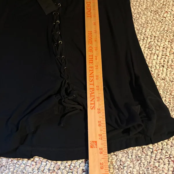 GUESS x Tiesto NWT Lace Up Eyelet Tank Top‎ Jet Black Festival Large - Image 9