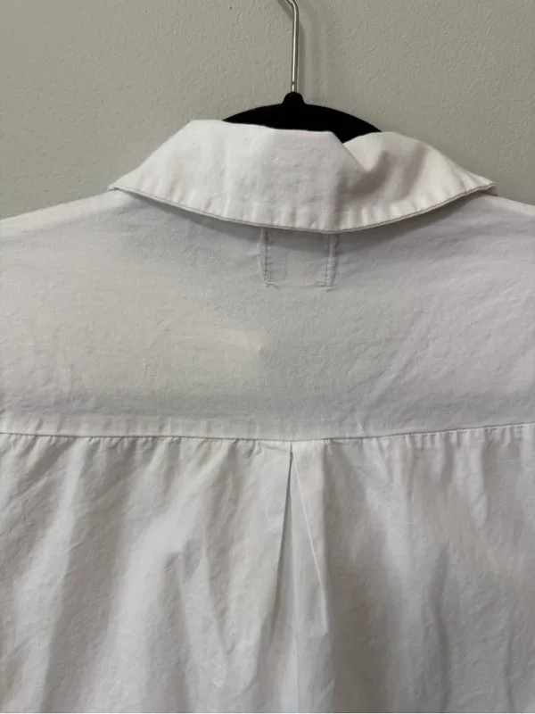 ASOS White Button Front Ruffle Hem Tunic Top Size US 4 - Image 7