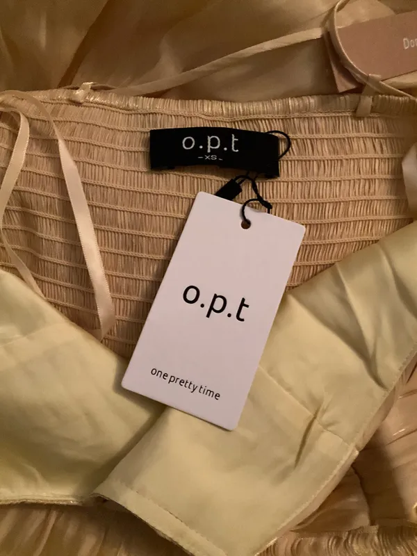 o.p.t. Few Moda Yellow XS East Tiered Midi Dress - Image 10