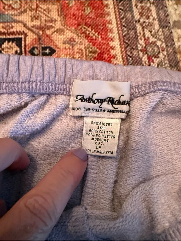 Vintage Anthony Richards Lavender SweatSuit Pants Top Size LP L Large Petite - Image 5