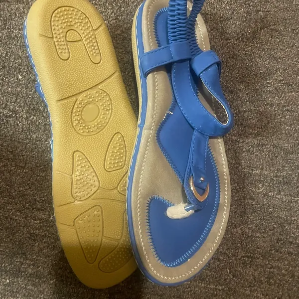 Blue Sandals with Braided Straps Size 10 - Image 3