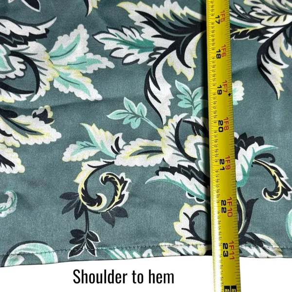 NEW Loft Satin Shirred Floral Blouse Bishop Career Special Occasion Chic L - Image 11