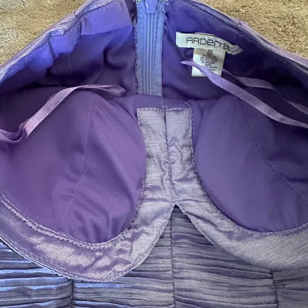 Vintage Y2K purple rhinestoned strapless mini dress - Image 3