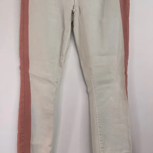 Mother Denim The Looker Ankle Fray So Far Gone White & Pink Jeans Size 25 - Image 3