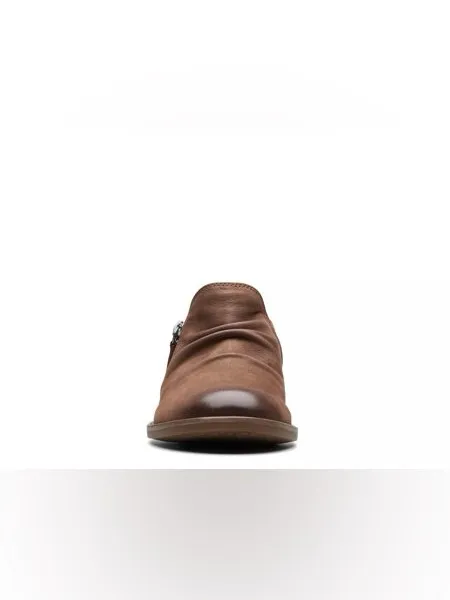 NEW Clarks Camzin Pace Bootie Brown SZ-7.5 Ruched Low Heel Ankle - Image 6