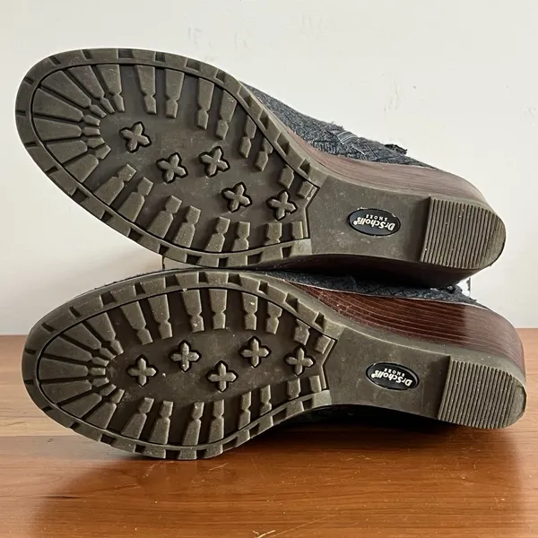 Dr Scholls Boots Womens‎ 7.5 M Darcy Casual Side Zip Wedge Bootie Gray Fabric - Image 7