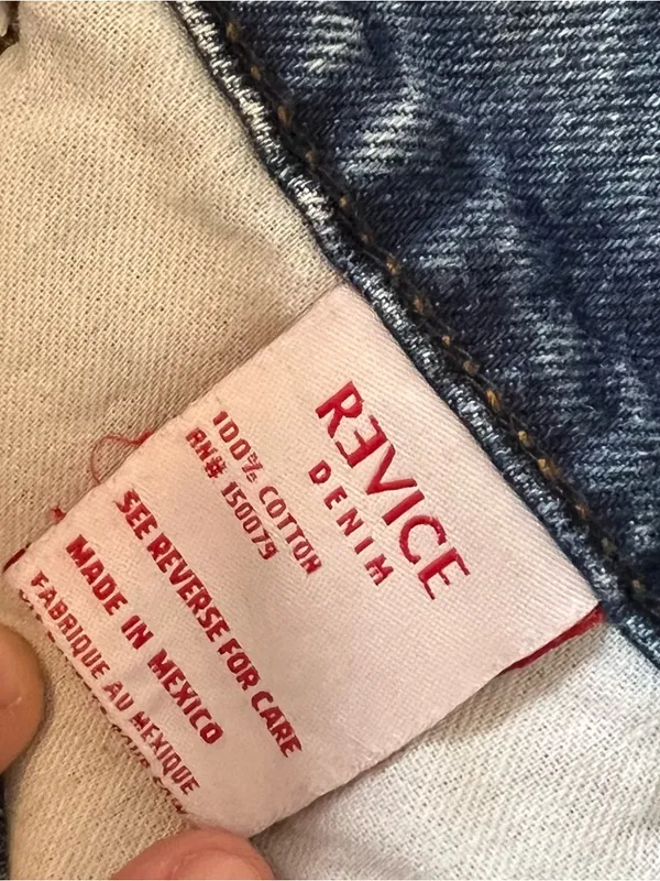 Revice Denim High Rise Straight Leg Mom Jeans Button Fly American Flag Size 27 - Image 7