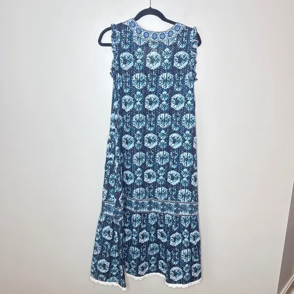 Naudic Small Sao Paulo Sleeveless Maxi Dress Cotton Tie-Dye Print‎ Boho Resort - Image 8