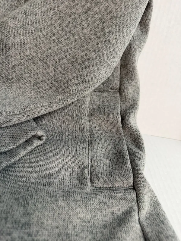 Lands' End Ladies Light Gray Full-Zip Sweater Jacket - Image 2
