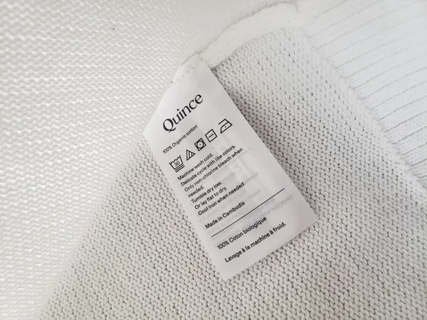 Quince White 100% Cotton Crewneck Size M New - Image 3