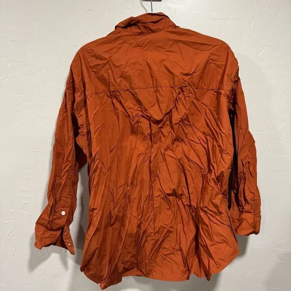 Aritzia New Wilfred Free Relaxed Poplin Shirt Copper Red Size Small - Image 4