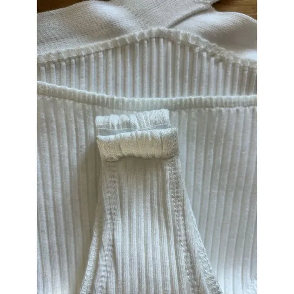 Zara NWT White Ribbed Bodysuit Cutout One Piece Thong Halter Top sz M y2k - Image 5