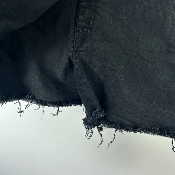reCreation Black Denim Skort‎ Womens 12 Raw Hem Flexi Fit Comfort Y2K Indie Alt - Image 3