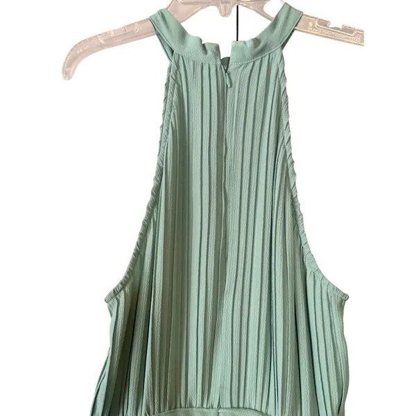 Zara Sea Green‎ Pleated Halter Neck Jumpsuit Size Small - Image 5