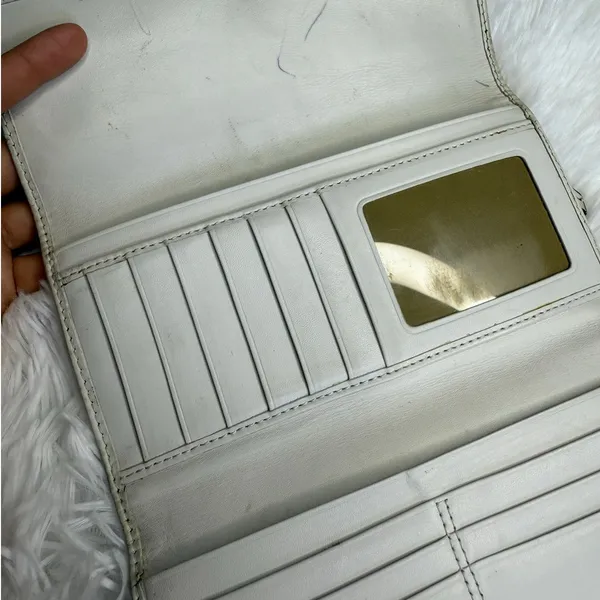 COACH Brown White Signature Canvas Wallet - Image 7