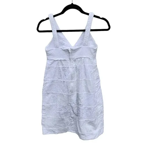 Lilly Pulitzer Women's White‎ Eyelet V-Neck Cotton Mini Dress Size 2 - Image 3